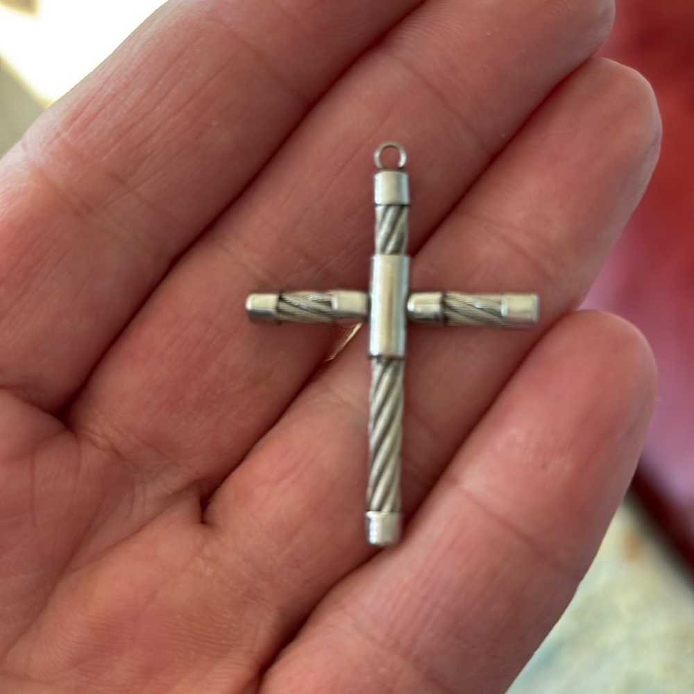 Silver and wire cross